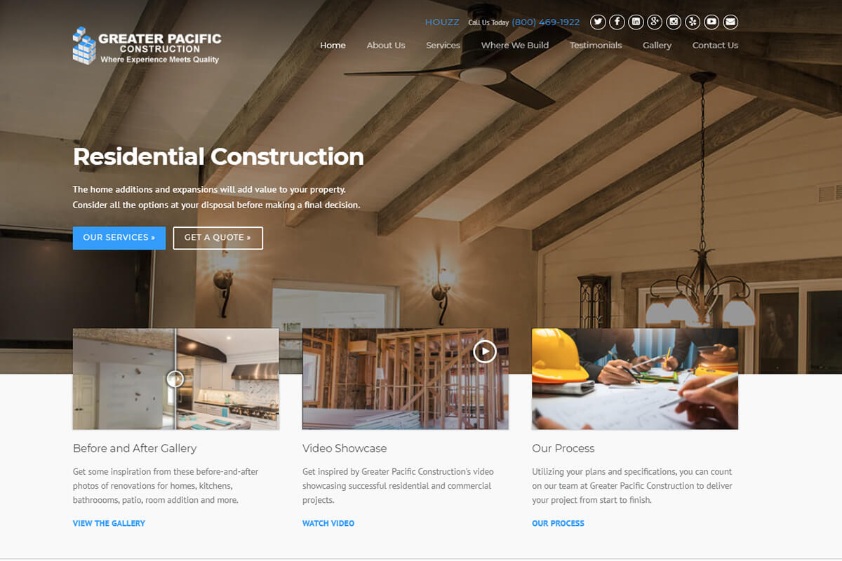 Maxeemize - Orange County Digital Marketing - CLient Case Study - General Contractor Website Design and Local SEO
