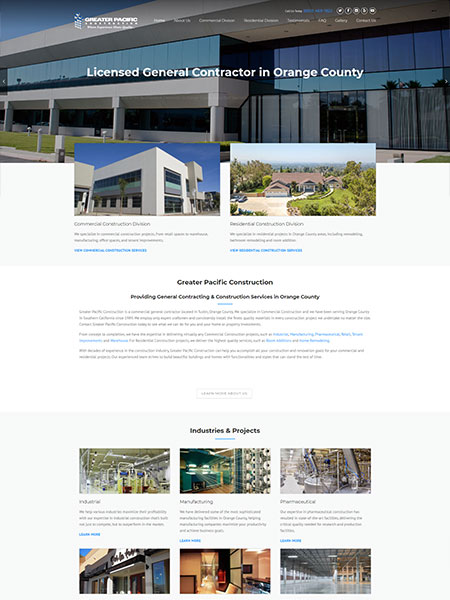 Maxeemize Online Marketing - Greater Pacific Construction Website Design
